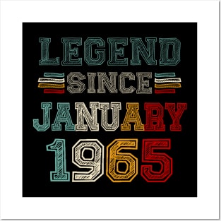 58 Years Old Legend Since January 1965 58th Birthday Posters and Art